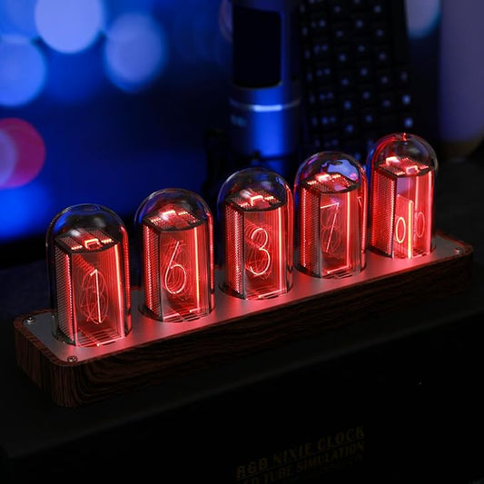 ClocTeck Nixie Tube Clock Walnut Digital Clock, Support Wi-Fi Time SYNC by ClocTeck