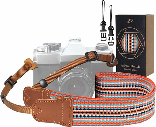 Padwa Lifestyle Striped Orange Camera Strap by PadwaLifestyleCameraStrap