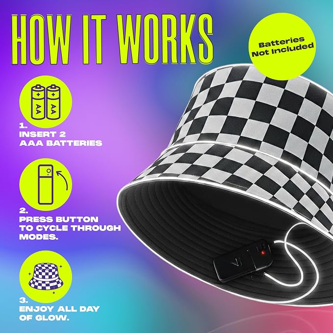 GloFX Bucket Hat – LED Light Up Rave Hat - Image 4