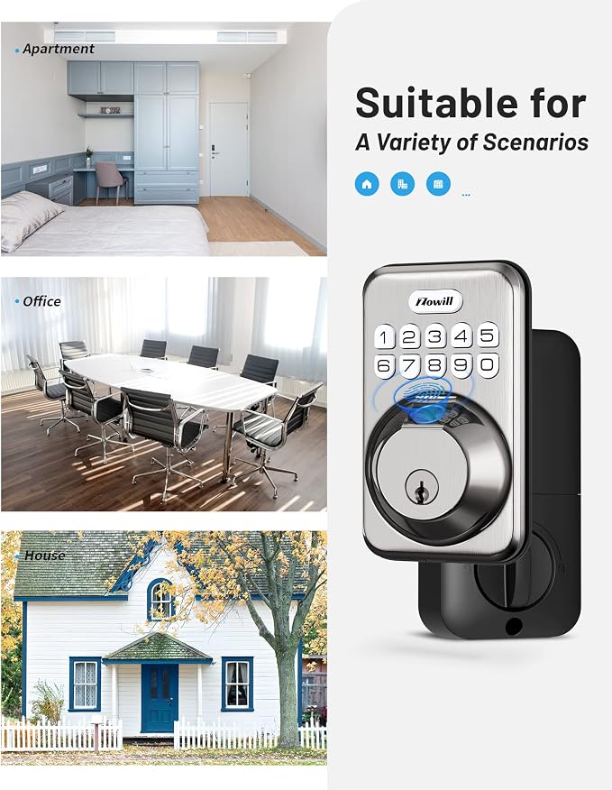 Fingerprint Door Lock, Zowill Keyless Entry Lock Keypad Deadbolt - Image 7