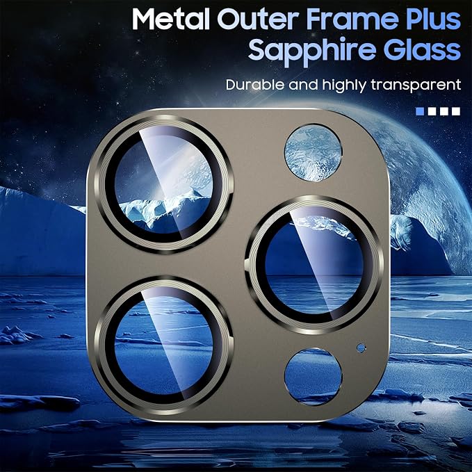 Uyiton Compatible with iPhone 15 Pro/iPhone 15 Pro Max Camera Lens Protector - Image 4