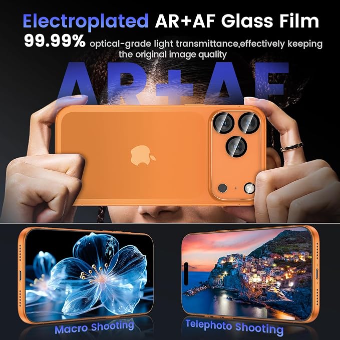 Tensea [3Pcs for iPhone 17 Pro Max Camera Screen Protector, Tempered Glass Film - Image 3