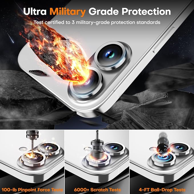 Camera Lens Protector for iPhone 17/16/16 Plus, Tempered Glass Metal Individual - Image 6