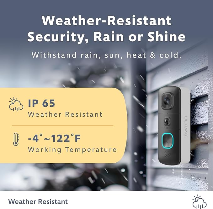 Swann EVO Video Doorbell: HD Video, Wired or Wire-Free, 140° Head-to-Toe View - Image 9