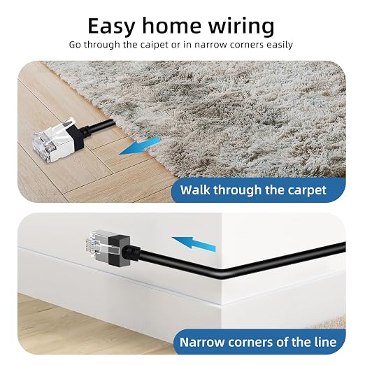 Ultra Thin Cat 6 UTP Ethernet Cable 3.3 Feet 5Pack, Flexible & Slim Rj45 Cat6a - Image 4