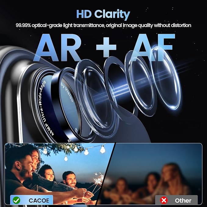 CACOE Camera Lens Protector for iPhone 16/16 Plus/17 - Image 2