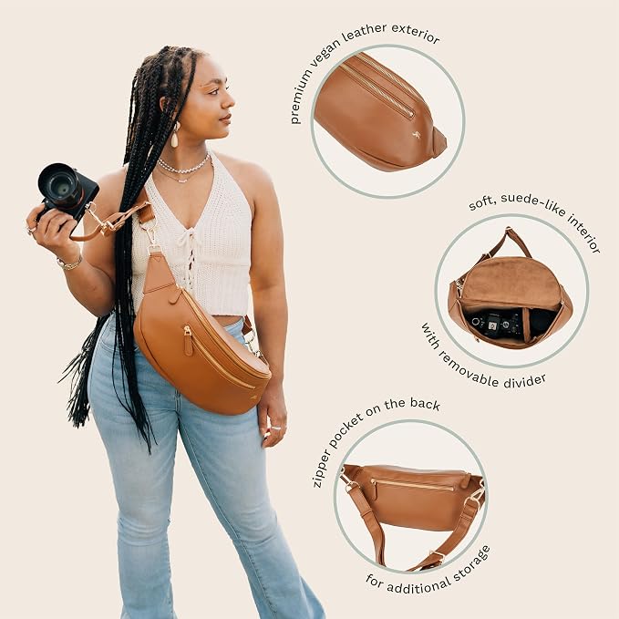 The Sidekick Camera Bag – Compact, Vegan Leather, Hands-Free Crossbody - Image 3