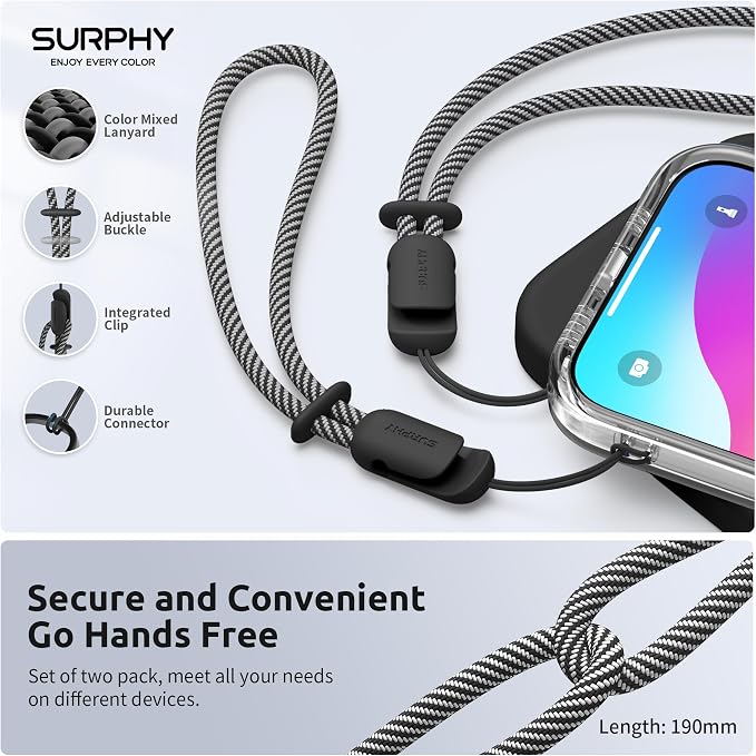 SURPHY 2 Pack Phone Lanyard for Cellphone Case, Phone Wrist Strap for Case - Image 4
