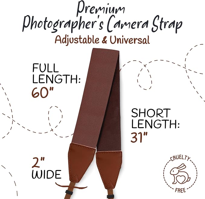 Art Tribute Camera Strap For Photographers Padded Universal Fit Neck Shoulder & - Image 5