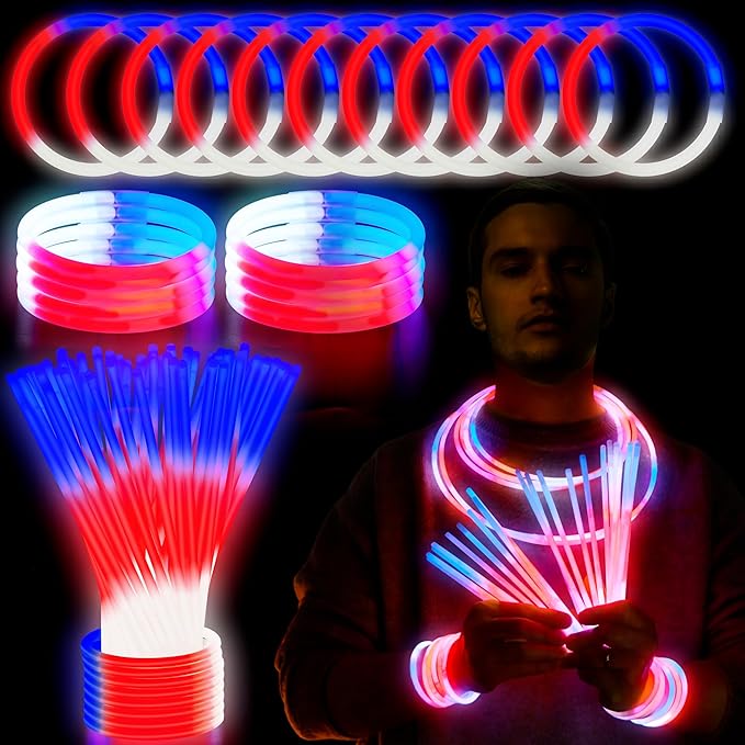 JOYIN 72 Pcs July 4th Glow Sticks Bulk by JOYIN