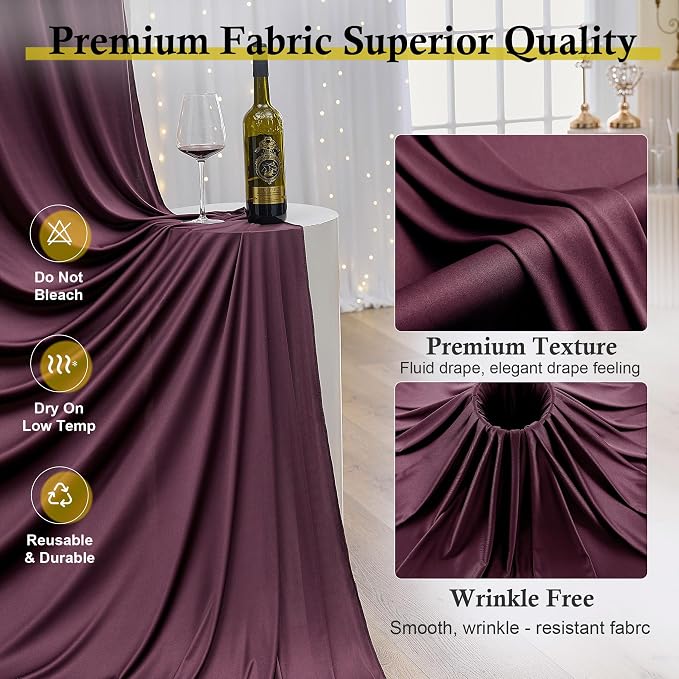 50ft x 15ft Burgundy Backdrop Curtains - Image 3