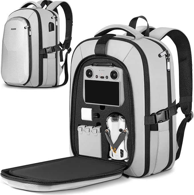 PEKREWS Mini 4 Pro Case, Mini 3/4 Pro Waterproof Hard Carrying Case, Large by PEKREWS