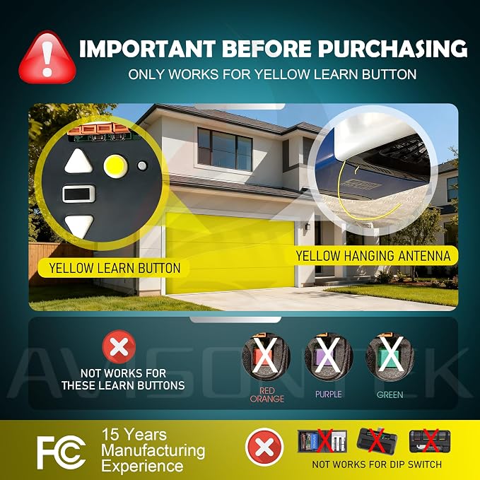 Avisontek 2-Pack for LiftMaster 891LM Garage Door Opener Remote - Image 2