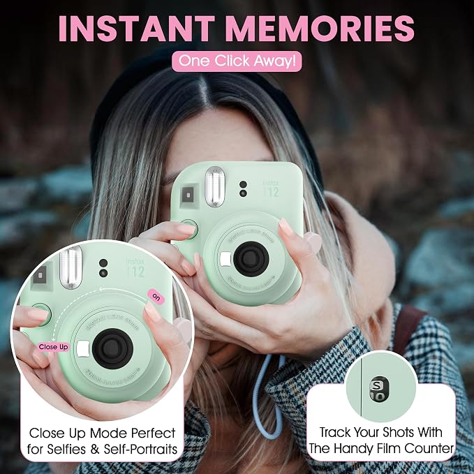 Fujifilm Instax Mini 12 Instant Camera Mint Green + Minimate Custom Designed - Image 8