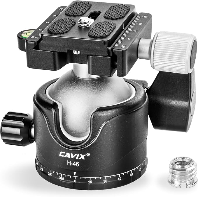 CAVIX Tripod Ball Head with 1/4" Arca Swiss Quick Release Plate Aluminium by CAVIX