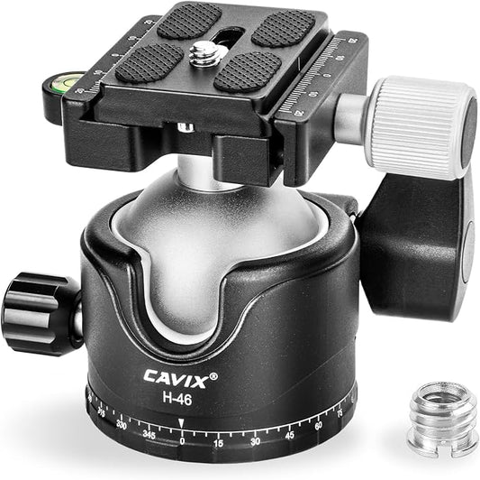 CAVIX Tripod Ball Head with 1/4" Arca Swiss Quick Release Plate Aluminium by CAVIX