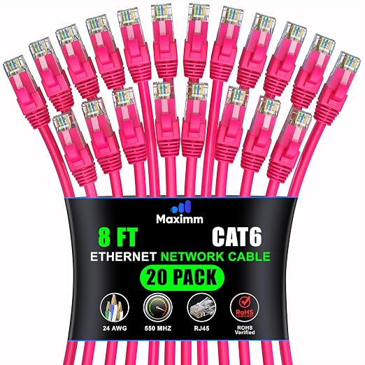Maximm Cat 6 Ethernet Cable 8 ft by MaximmCable