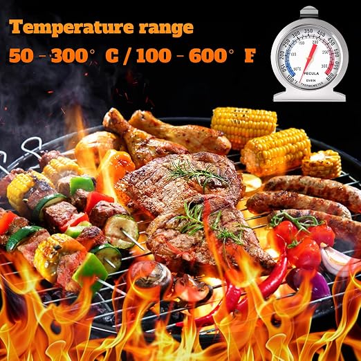 Stainless Steel Oven Thermometer 50-300°C/100-600°F, Analog Instant Read - Image 7
