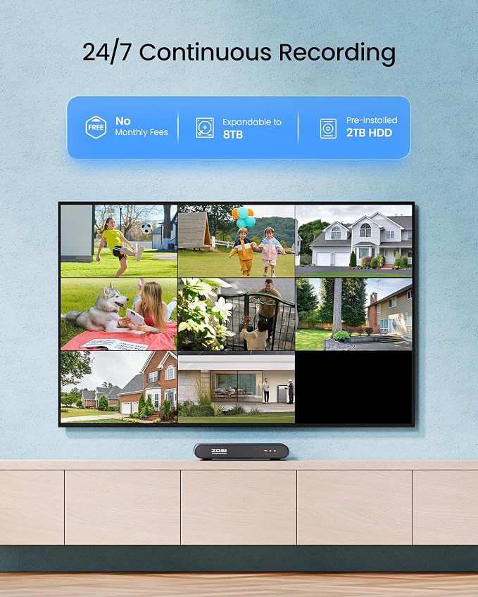 ZOSI C220 8CH 4MP QHD 2.5K PoE Home Security Camera System, 8CH 5MP 3K NVR - Image 5