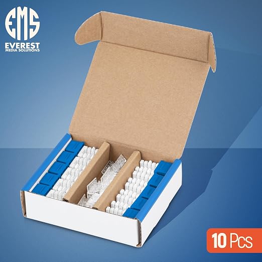 Everest 90° Angled RJ45 Cat6 Keystone Jacks 10-Pack in Blue - Image 2