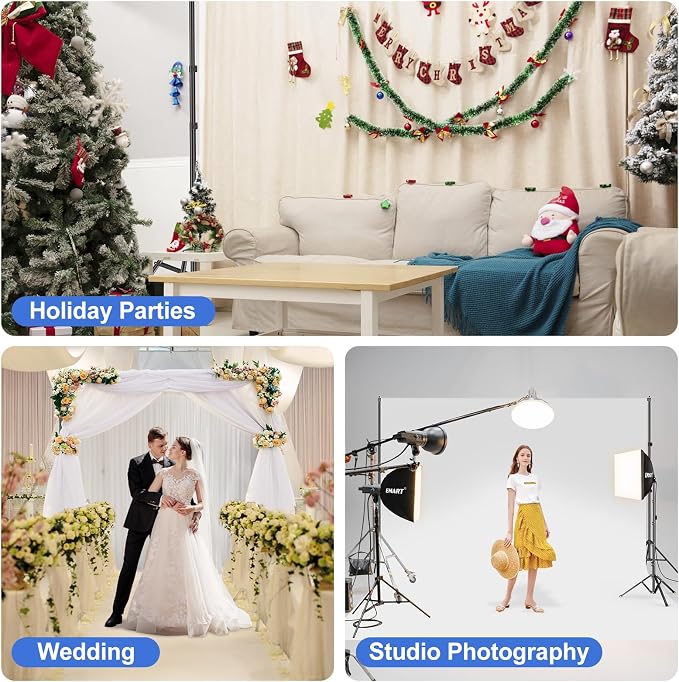 EMART Backdrop Stand 10x7ft Photo Studio Adjustable Background Stand Support kit - Image 6