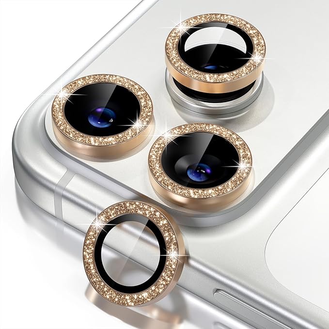 Misea Compatible for iPhone 17 Pro/iPhone 17 Pro Max Camera Lens Protector Bling by Misea
