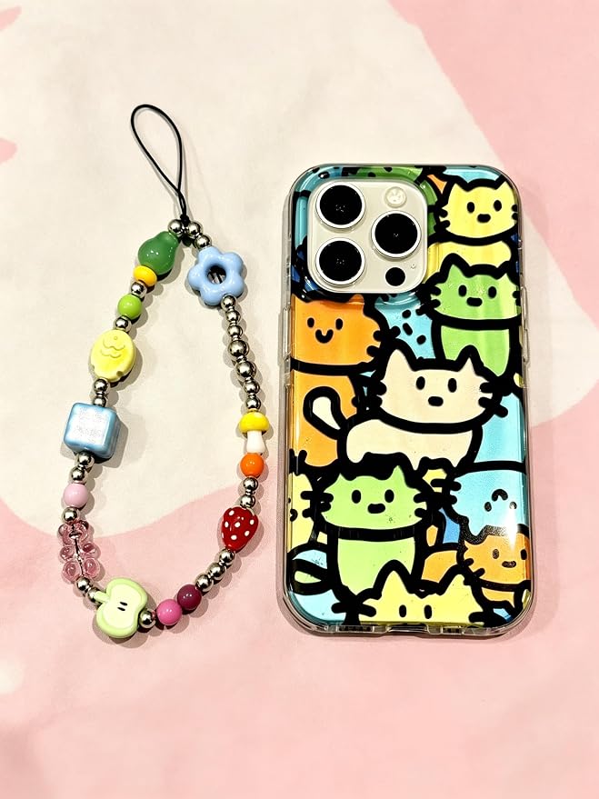 2 Pcs Phone Charm Strap Hand Wrist Strap Camera Lanyard Pearl Beaded Cute Chain - Image 9