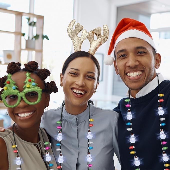 1PCS Light Up Christmas Necklace, Colorful 3 Modes Xmas Accessories - Image 4