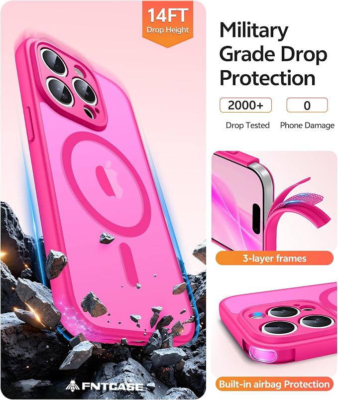 FNTCASE for iPhone 15 Pro Case: Translucent Matte Cases - Image 5