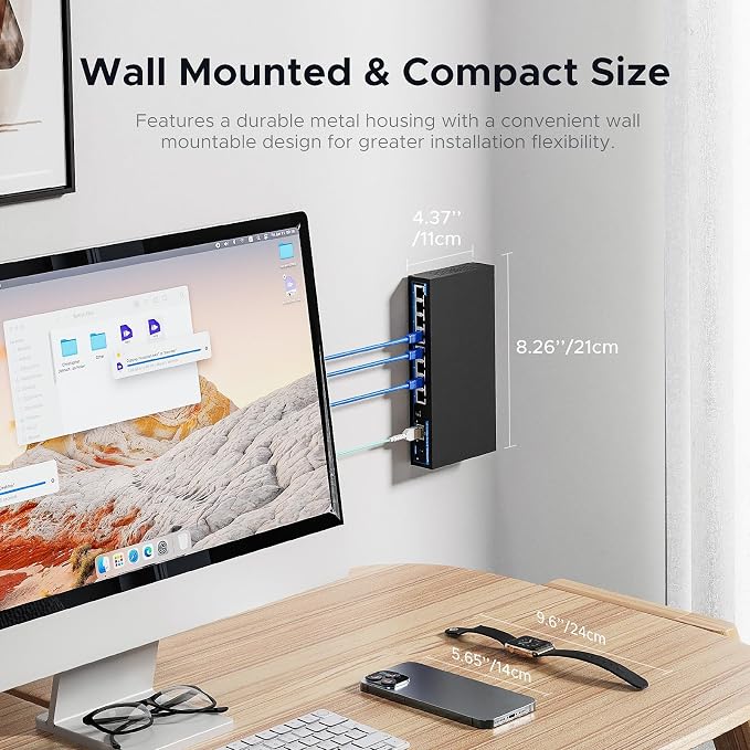8 Port 2.5Gb Switch with 1*10G SFP+, TEROW 8 x 2.5Gb Base-T & 1 x 10Gbs SFP+ - Image 8