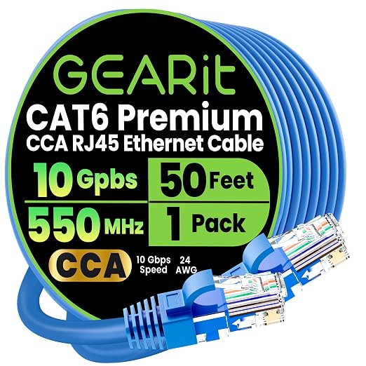 GEARit Cat 6 Ethernet Cable CCA LAN Network Cord, Network Cable by GEARit