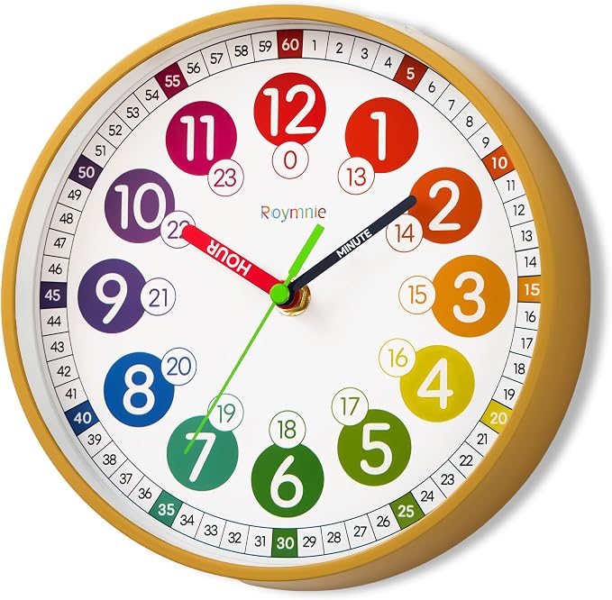 Roymnie Wall Clock for Kids Battery Operated Silent Non Ticking Analog Clock - Image 3