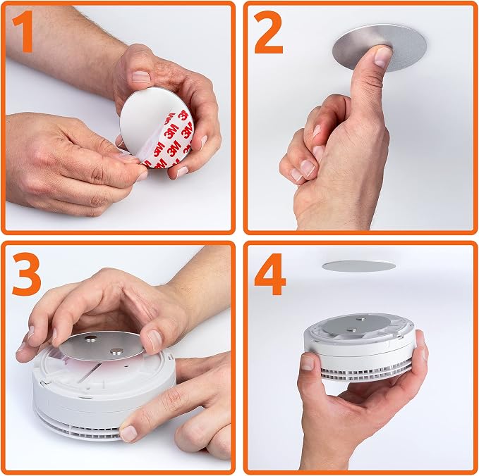 ECENCE Magnetic Smoke Detector Installation Tool 5pcs Magnetic Adhesive Pads - Image 3