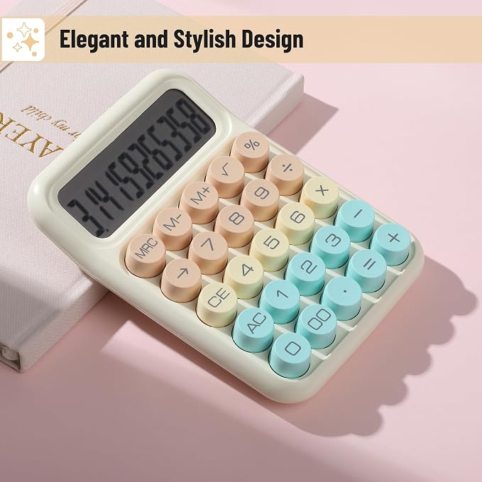 Mr. Pen- Mechanical Switch Calculator, 12 Digit Large LCD Display, Colorful - Image 4