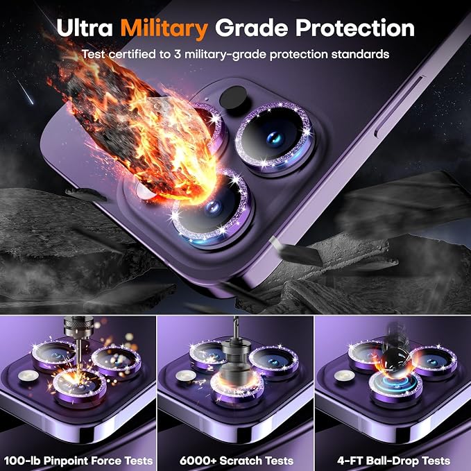 for iPhone 14 Pro/14 Pro Max Camera Lens Protector, Tempered Glass Screen - Image 5