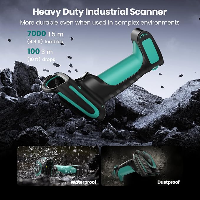 Wireless Barcode Scanner with Stand, Industrial 1D 2D QR Bluetooth Barcode - Image 3