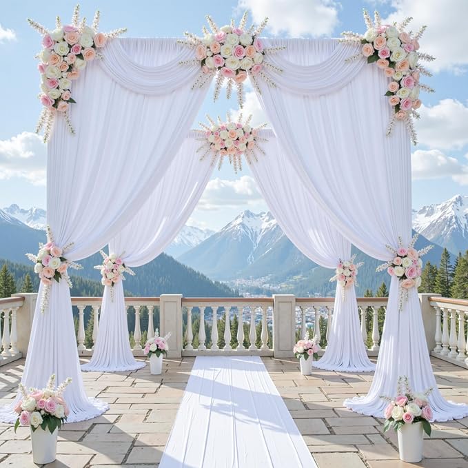10ft x 15ft White Backdrop Curtains - Image 5