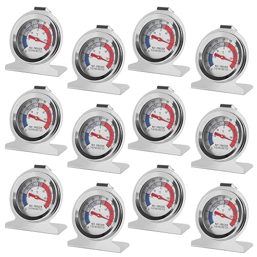 12Pcs Refrigerator Thermometer -30~30°C/-20~80°F Fridge Analog Freezer by Dorhea