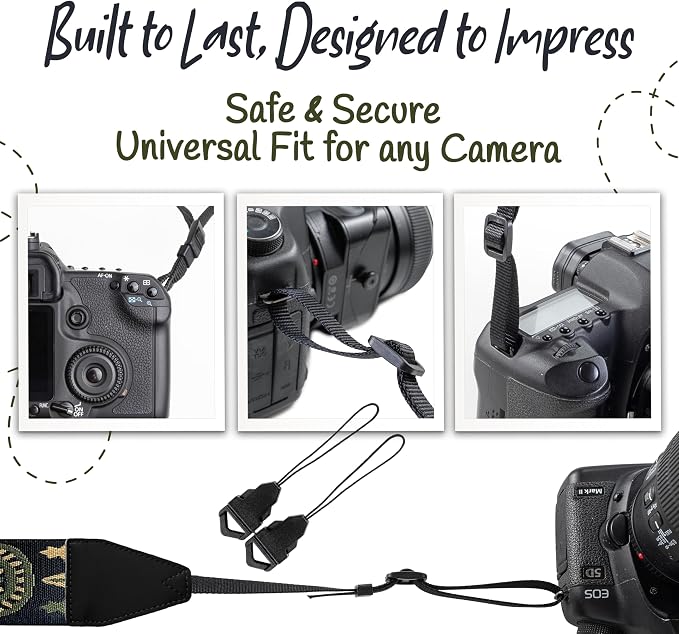 Art Tribute Camera Strap For Photographers Padded Universal Fit Neck Shoulder & - Image 7