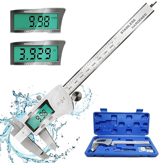 Digital Caliper Measuring Tool, IP54 Waterproof Electronic Micrometer Caliper by Louisware