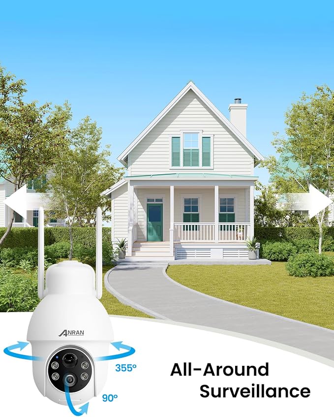 ANRAN 2K Solar Security Camera Wireless Outdoor, 2 Pack Battery-Powered WiFi - Image 2
