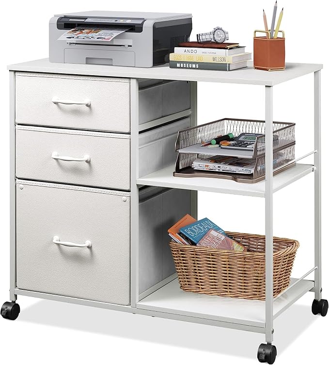DEVAISE 3 Drawer Mobile File Cabinet, Rolling Printer Stand by DEVAISE