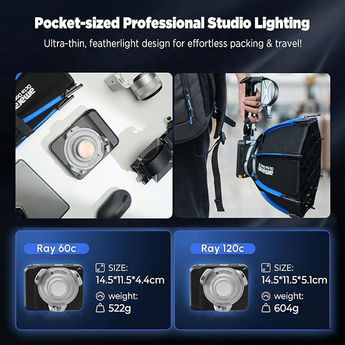 Amaran Ray 60c RGB LED Monolight, 60W Full Color COB Video Light - Image 7