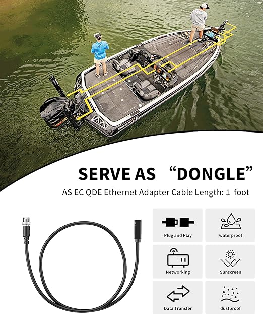 Ethernet Cable for Humminbird Fish Finders 720074-1 AS EC QDE for Humminbird - Image 3