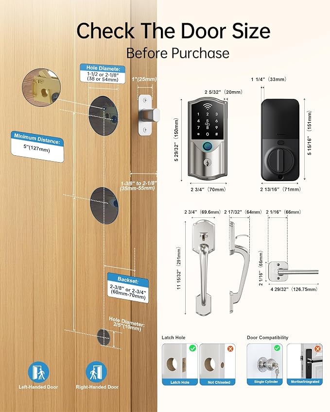Built-in WiFi Smart Lock with Handle Set - Image 8