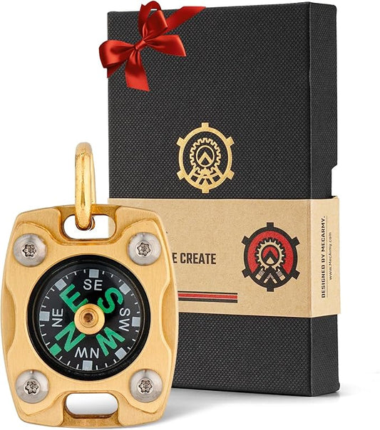 MecArmy Mini Titanium/Brass Compass, Waterproof IPX5 Pocket Compass by MecArmy