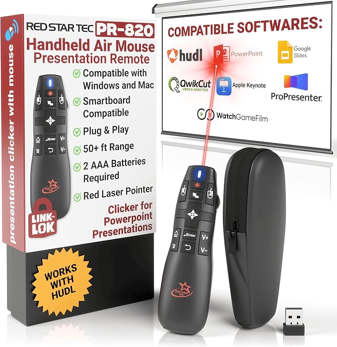 PR-820 Presentation Clicker for Mac – Smartboard Remote PowerPoint Clicker by RedStarTec