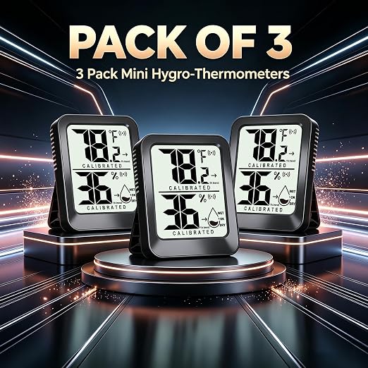 3 Pack Room Thermometer Indoor Hygrometer Digital Mini Humidity Meter Gauge - Image 8