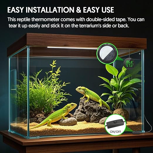 QZQ Reptile Thermometer and Humidity Gauge, LED Digital Thermometer Hydrometer - Image 5