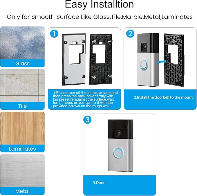 No-Drill Adhesive Video Doorbell Mount Compatible - Image 6
